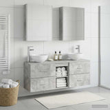 Bathroom Cabinet Set 5 pcs Concrete Grey Engineered Wood 3406690
