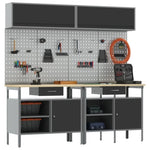 ZNTS 8-Piece Workbench Set in Black Steel 3321498