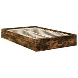 Storage Bed with Drawer Smoked Oak 120 x 200 cm Engineered Wood 3409931