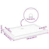 Shower Base Tray with Dots Black 120 x 80 x 4 cm ABS 42033516