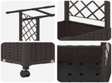 Raised Bed with Trellis and Roof Brown 162.5 x 40 x 142 cm PP 3423116