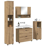 Bathroom Furniture Set with Drawer with Shelf 4 pcs Artisan Oak 3393052