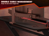 Gaming Desk 120 x 65 cm Steel Frame with Cup Holder, Headphone Hook, Adjustable Feet and Cable T3398P343072