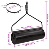 Garden Lawn Roller Pull with Aerator Clamps 30 x 90 cm Steel 3422170