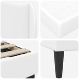 Bed Frame with Headboard White 90 x 190 cm Faux Leather 3415270