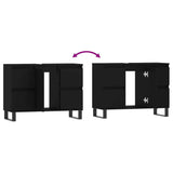 Bathroom Cabinet Black 80x33x60 cm Engineered Wood 831661