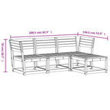 Garden Lounge Set Natural Wood Colour Solid pine wood 4 Piece Set 3216905