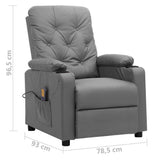 Massage Chair Grey Faux Leather 339133
