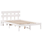 Bed Frame with Headboard White 120 x 200 cm Solid Pine wood 872165