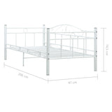 Daybed Frame without Mattress White Metal 90x200cm 286136