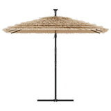 Garden Parasol with with LEDs and Steel Pole Brown 269x269x235 cm 4005087