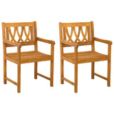 Garden Chairs 2 pcs Natural Solid Acacia Wood 42028081