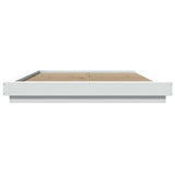 Bed Frame with LED Lights without Mattress White 150x200cm 3281091