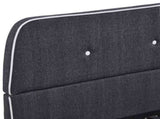 Bed Frame Dark Grey Iron, Wood, Polyester Fabric 135x190 cm 281098