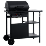 Gas BBQ Grill with 3-layer Side Table Black 47390