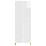 Cabinet Set 2 pcs High Gloss White Engineered Wood 3416704