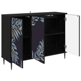 Sideboard DOKKUM Black Oak 102 x 33 x 76 cm Engineered Wood 8006977
