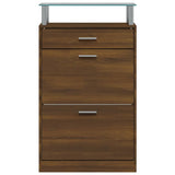 Shoe Cabinet Brown Oak 63x24x104 cm Engineered Wood 342569