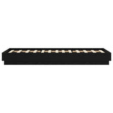 Bed Frame with LED Black Oak 80 x 200 cm Engineered Wood 8009009