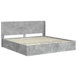 Bed Frame with Storage and Headboard Concrete Grey 200 x 200 cm 3413920