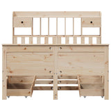 Bookcase Bed without Mattress 140x200 cm Solid Wood Pine 3308921