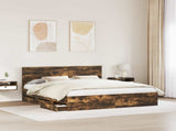 Bed Frame with Drawer Smoked Oak 180 x 200 cm Engineer Wood 3410683