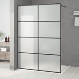 Walk-in Shower Wall Black 140x195 cm Frosted ESG Glass 152134