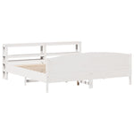 Bed Frame without Mattress White 200x200 cm Solid Wood Pine 3306214