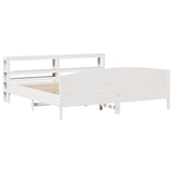 Bed Frame without Mattress White 200x200 cm Solid Wood Pine 3306214
