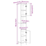 Bathroom Cabinet Sonoma Oak 30x30x190 cm Engineered Wood 847388