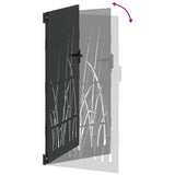 Garden Gate with Lock Black 85 x 200 cm Powder-coated steel 42015868