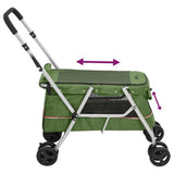 Folding Dog Stroller Green 100x49x96 cm Linen Fabric 172204