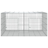 2-Panel Rabbit Cage 110x79x54 cm Galvanised Iron 171568
