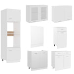 ZNTS 7 Piece Kitchen Cabinet Set White Engineered Wood 3067623