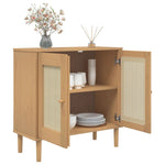 Sideboard SENJA Rattan Look Brown 80x35x80 cm Solid Wood Pine 358031
