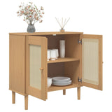 Sideboard SENJA Rattan Look Brown 80x35x80 cm Solid Wood Pine 358031