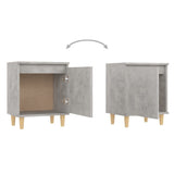 Bed Cabinets with Solid Wood Legs 2pcs Concrete Grey 40x30x50cm 805824