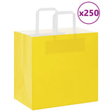 Paper Bags 250 pcs with Handles Yellow 26x17x25 cm 4102011