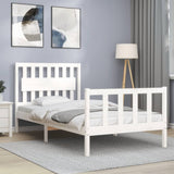 Bed Frame without Mattress White 100x200 cm Solid Wood Pine 3192417