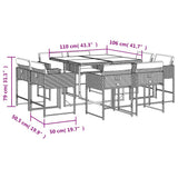 9 Piece Garden Dining Set with Cushions Beige Poly Rattan 3211378