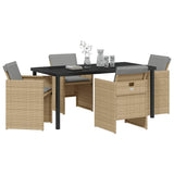 Garden Dining Set 5 pcs Beige Poly Rattan 3380615