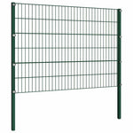 Fence Panel with Posts Iron 1557.5x120 cm Green 278669
