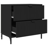 Bedside Table Black 63.5 x 36 x 61 cm Engineered wood 883465