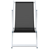 Beach Chair Set of 2 Black Aluminium, Textilene Compact 360168