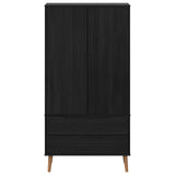 Wardrobe MOLDE Black 90 x 55 x 175 cm Solid Pine Wood 42020940