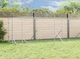 Outdoor Dog Kennel with Roof Silver 2x10x2.5 m Galvanised Steel 3190476
