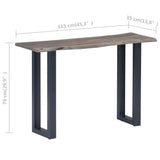 Console Table Grey 115x35x76 cm Solid Aacia Wood and Iron 247831