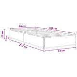 Bed Frame Sonoma Oak 80 x 200 cm Engineered Wood 8009137