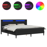 Bed Frame with LED Strip Lights Black 180 x 200 cm Faux Leather 3415281