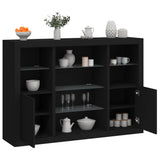 Sideboards with LED Lights 3 pcs Black Engineered Wood 3209129